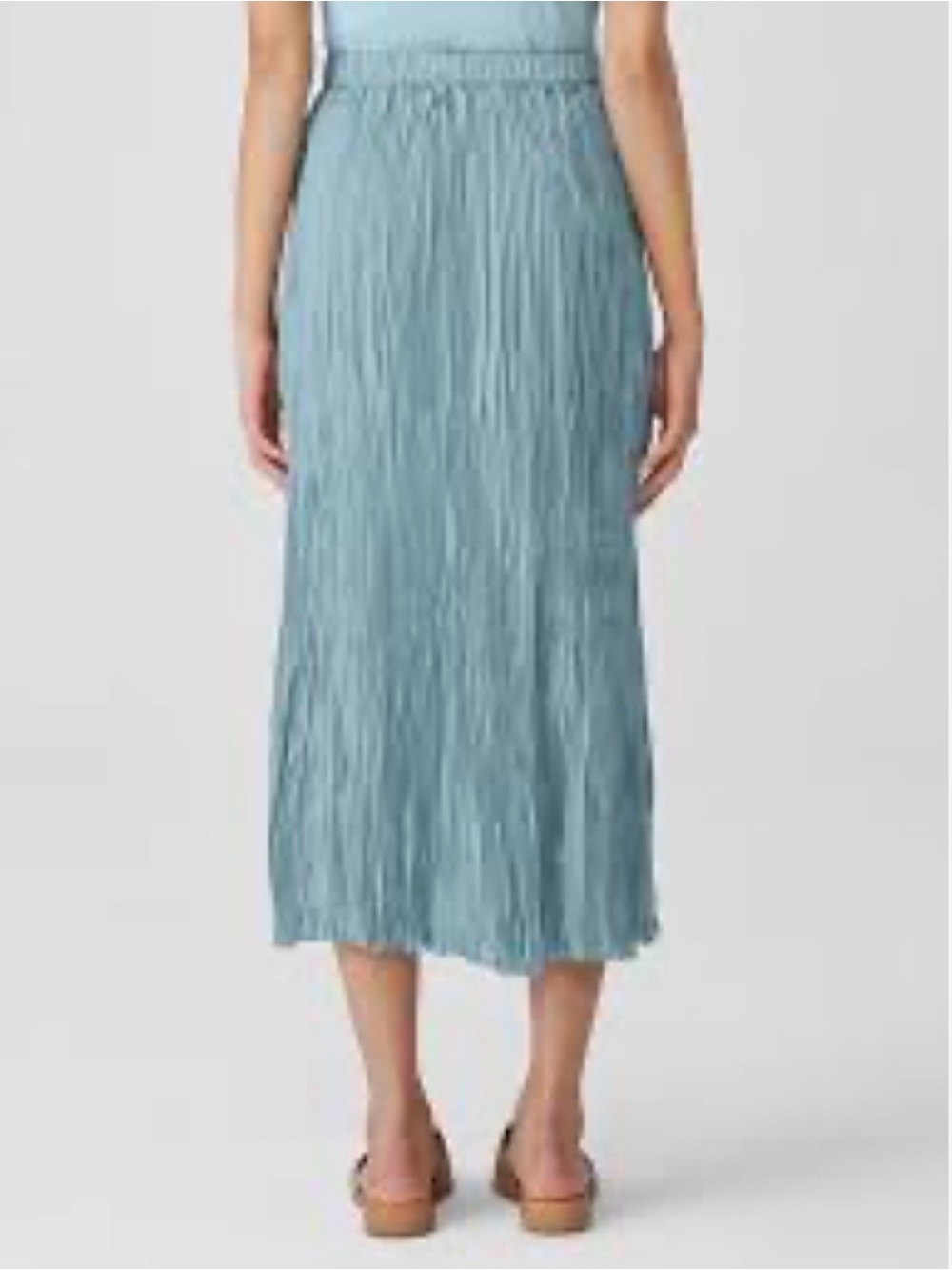 Eileen Fisher Crushed Silk Crinkled Maxi Skirt